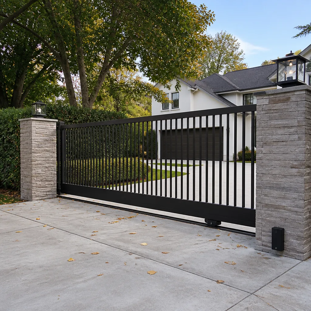 Sliding driveway gates